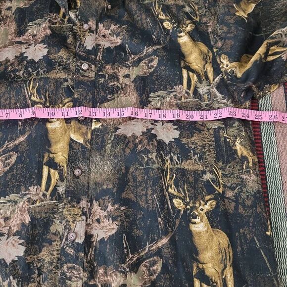 Bit & Bridle Deer Print Camouflage Button Down Shirt Sz L Hunting Outdoors Camo - Picture 4 of 5